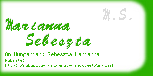 marianna sebeszta business card